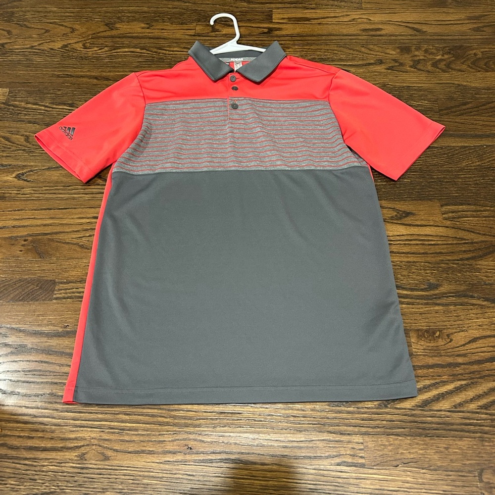 Adidas gray and pink Polo Shirt